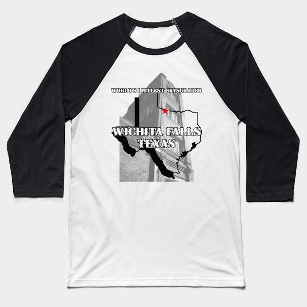 World's Littlest Skyscraper Baseball T-Shirt by Among the Leaves Apparel